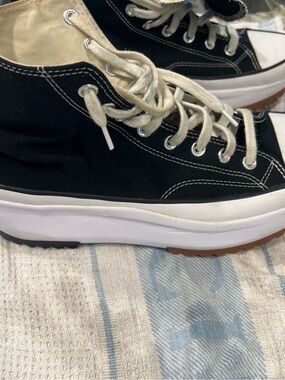 Converse run star high top sneakers black/white